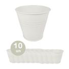 10 Mini vaso cachepot metal decoração vasinho festas creme
