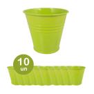 10 Mini vaso cachepot metal decoração vasinho festas verde