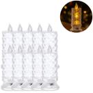 10 Mini Velas LED Transparente P/ Decoração de Mesa e Eventos