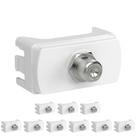 10 Módulo Soquete Coaxial Para Antena Tv Schneider Miluz - Branco