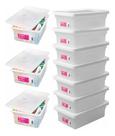10 Organizador Plastico 20L Branco Multiuso Com Tampa Sanremo 10 Organizador Plastico 20L Branco Multiuso Com Tampa Sanremo