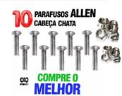 10 Parafuso Allen Cabeça Chata M6 X 45 Aço Inox A2+10 Porca Inox Sextavada M6-61525700/CCCH6X45A2 10 Parafuso Allen Cabeça Chata M6 X 45 Aço Inox A2+10 Porca Inox Sextavada M6-61525700/CCCH6X45A2