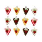 10 pçs/lote bolo misto morango encantos pingentes diy decoração chaveiro para fazer jóias acessórios