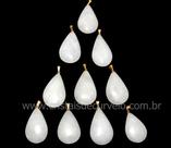 10 Pingentes de Gota em Quartzo Leitoso Natural com Montagem Dourada para Atacado 10 Pingentes de Gota em Quartzo Leitoso Natural com Montagem Dourada para Atacado