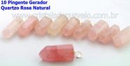 10 Pingentes Pontinha Atacado Pedra Quartzo Rosa com Presilha e Pino Prateado 10 Pingentes Pontinha Atacado Pedra Quartzo Rosa com Presilha e Pino Prateado