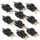 10 Pinos Plug Macho P/ Tomada 2P + T 20A 250V Preto Ilumi
