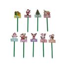 10 Placa de Natal Decorativa com Estaca Enfeite Natalino para Jardim e Decoração