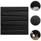 10 Placas 3D PVC Preto Decoração Revestimento de Parede 50cm