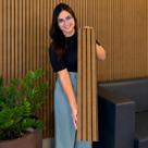 10 Placas Autocolante Revestimento De Parede Ripado Premium MDF