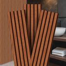 10 Placas Autocolante Revestimento De Parede Ripado Premium MDF