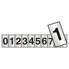 10 Placas de Alumínio Auto-Adesiva 5x2.5cm Numeral 0 a 9 - 100 CR - SINALIZE