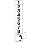 10 Placas de Poliestireno Autoadesiva 5x2.5cm Numeral 1 A 10 200 Be Sinalize Placa Poliest Num.