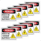 10 Placas Perigo Risco de Choque Elétrico 24,5x19,5 Atenção