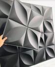 10 Placas Revestimento Preto Parede Lisboa 3d 50x50 Decoração Kit