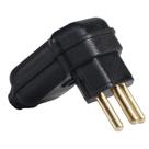 10 Plug Plugue Macho 3 Pinos 20a 90 Graus Prensa Cabos Preto