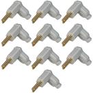 10 Plugue Tomada Macho Branco 3 Pinos 90 Graus 10a Margirius