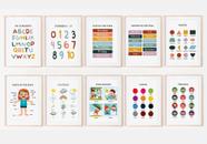 10 Pôsteres Educacionais Laminados para Sala de Aula - ABC, Números, Formas, Emoções e Dias da Semana - Traceease 10 Pôsteres Educacionais Laminados para Sala de Aula - ABC, Números, Formas, Emoções e Dias da Semana - Traceease