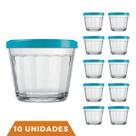 10 Pote Americano Vidro C/Tampa Cores Amlimento 150ml Nadir