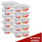 10 Pote Hermético de Vidro 1040ML AirFryer Forno Marmita
