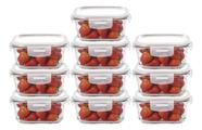 10 Pote Hermético de Vidro Quadrado Com Tampa 520ml Alimentos 10 Pote Hermético de Vidro Quadrado Com Tampa 520ml Alimentos