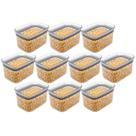 10 Pote Organizador Hermetico Block Retangular Empilhável 650ml Ou