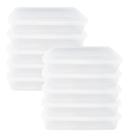 10 Pote PP 1L Retangular Tampa Lacre Alta Vedação Marmitas Freezer Microondas