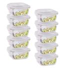 10 Pote Vidro Quadrado 320ml Tampa Hermética Pequeno Papinha 10 Pote Vidro Quadrado 320ml Tampa Hermética Pequeno Papinha