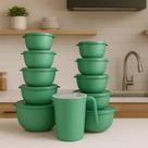 10 Potes Bowl Plástico Com Tampa Mais Jarra Para Suco Livre BPA 10 Potes Bowl Plástico Com Tampa Mais Jarra Para Suco Livre BPA