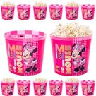 10 Potes de Pipoca Minnie Rosa Balde 2L Atacado Revenda e Festa Infantil