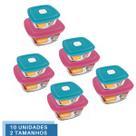 10 Potes de Vidro Com Tampa 2 Tamanhos Marinex Facilita Vap 10 Potes de Vidro Com Tampa 2 Tamanhos Marinex Facilita Vap