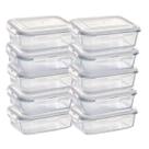 10 Potes de Vidro Hermetico Alimentos com Tampa Plástica Marmita Mantimentos Comida Grande Casa Cozinha Multiuso 1040ml
