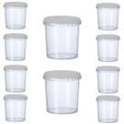 10 Potes Para Alimentos 500ML Transparente Com Tampa 11x9,5