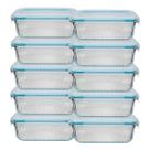 10 Potes Vidro 370ML Hermético Forno/Freezer Marmita - Lanche