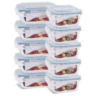 10 Potes Vidro Herméticos Tampa Silicone Vedação 370ml 520ml