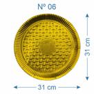 10 Prato de Bolo Salgado Laminado Dourado Nº6