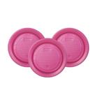 10 Pratos Descartáveis Festa Aniversár Rosa Fucsia Perolado