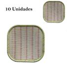 10 Pratos Jantar Bandeja Quadrada Melamina Resistente 25cm 10 Pratos Jantar Bandeja Quadrada Melamina Resistente 25cm