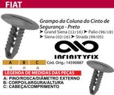 10 Presilha Grampo da Coluna do Cinto de Segurança - Grand Siena Fiat Palio Fiat Strada Siena - P95P