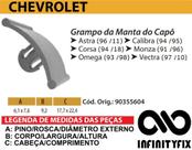 10 Presilha Grampo da Manta do Capô - GM Chevrolet Astra Calibra Corsa Monza Vectra Omega - P161