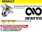 10 Presilha Grampo da Moldura do Para-lama - Renault Kwid 18/20 - EQUIVALENTE 638135919R - P499
