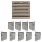 10 Protetores Plástico Ventilador Com Filtro 150mm Cinza