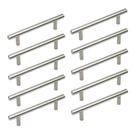 10 Puxador em Aço Inox 128mm Para Móveis Gaveta Porta