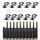 10 Rádios Comunicadores T470BR Com 10 Fones Concha Resistente