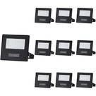 10 Refletor Taschibra Tr Led Slim 30W Preto Bivolt Luz Verde