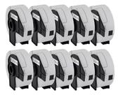 10 Rolos Dk 1201 Dk1201 Etiqueta Compatível + 10 Suportes Co