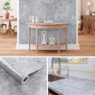 10 Rolos Papel Adesivo de Parede Mármore Cinza Decorativo 5m