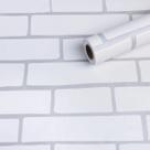 10 Rolos Papel Adesivo Parede Tijolinho Branco Decorativo 5m