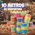 10 Rolos Serpentina Carnaval Folia Colorido Divertido Ano