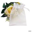 10 Saquinhos De Organza 17X20 Branco Fita Cetim