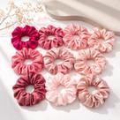 10 Scrunchies nude chic Cetim Luxo Antifrizz Não Quebra, Não Marca Tons delicados e neutros
